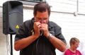 Rainer Bienek an der Blues-Harp